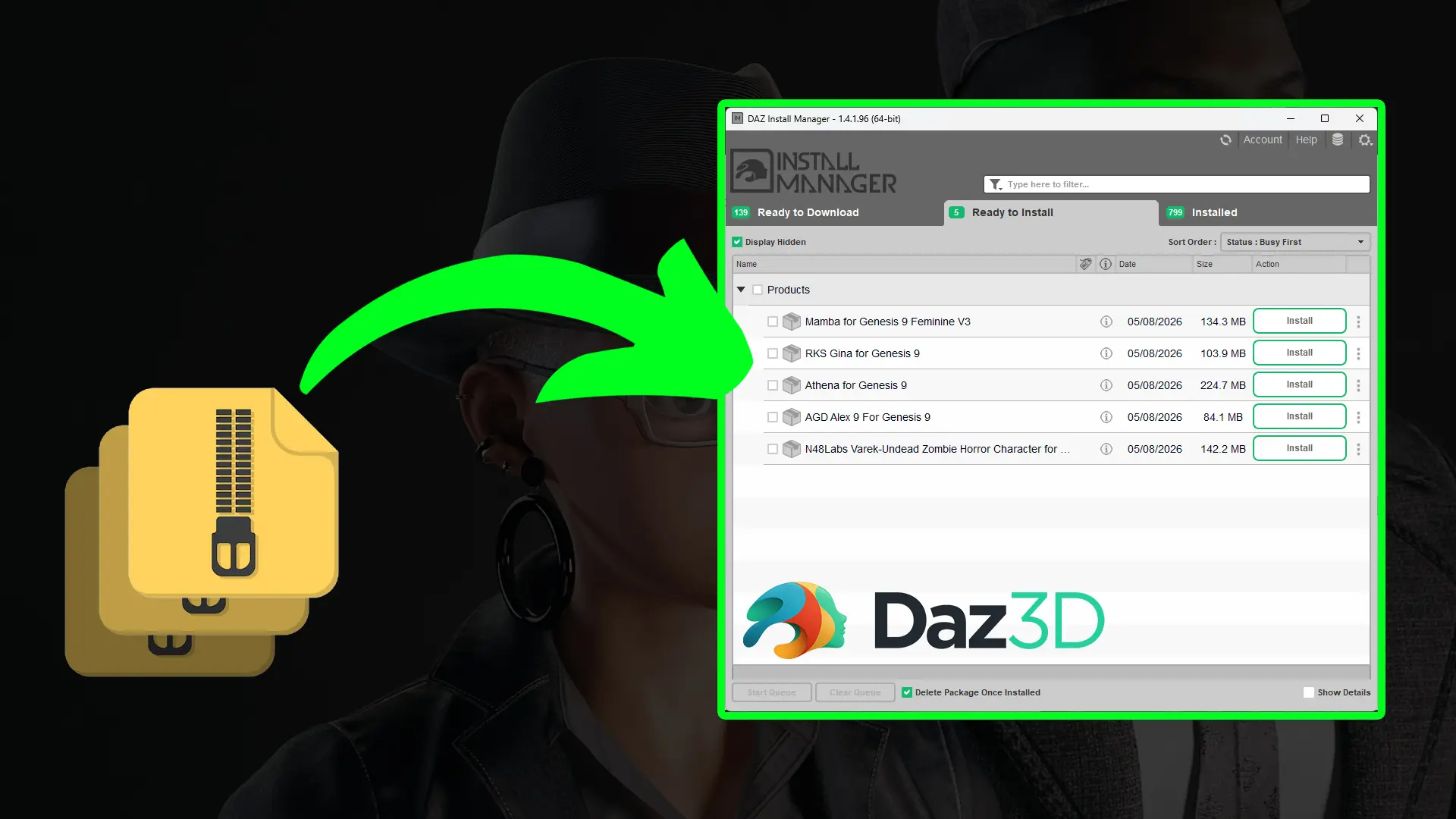 Aperçu de Daz Packager